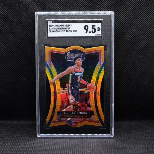2019-20 Rui Hachimura Select #187 Orange Die Cut Prizm /65 Rookie Card SSC 9.5