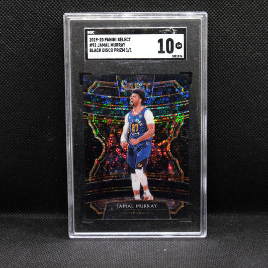 2019-20 Jamal Murray Select #92 Black Disco Prizm 1/1 One of One SGC 10 GEM MINT