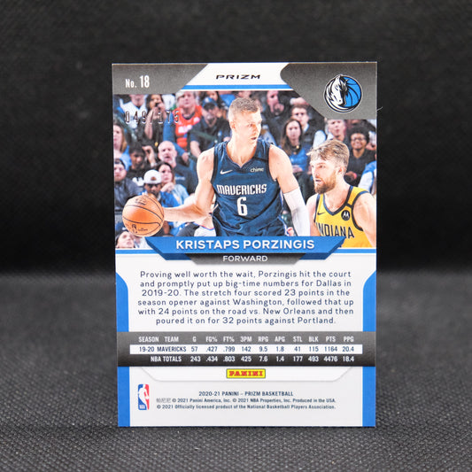 2020-21 Kristaps Porzingis Prizm #18 Purple Ice Prizm /175