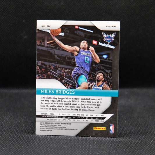 2018-19 Miles Bridges Mosaic #76 Blue Mosaic Prizm Rookie Card