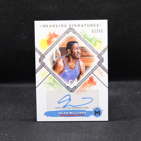 2024 Jalen Williams Topps Motif HS-JWI Headline Signatures /99