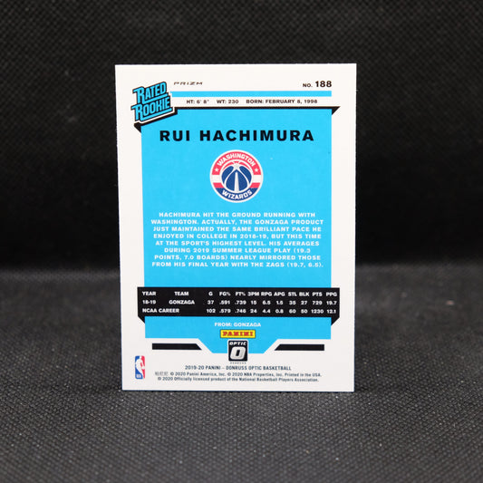 2019-20 Rui Hachimura Donruss Optic Rated Rookie Silver Prizm