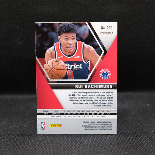 2019-20 Rui Hachimura Mosaic #231 Gold Wave Prizm Rookie Card