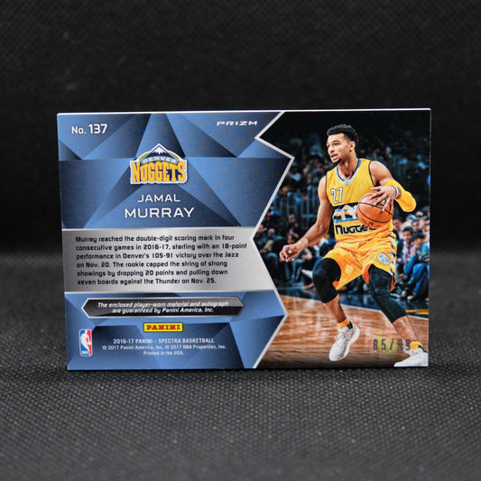 2016-17 Jamal Murray Spectra #137 Rookie Patch Auto RPA Neon Blue Prizm 85/99