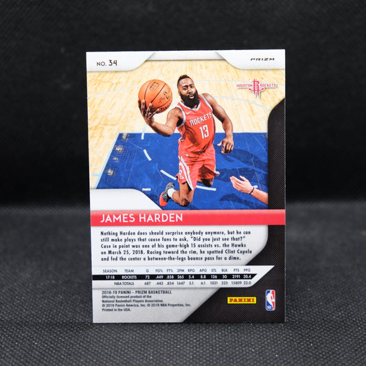 2018-19 James Harden Prizm #34 Silver Prizm
