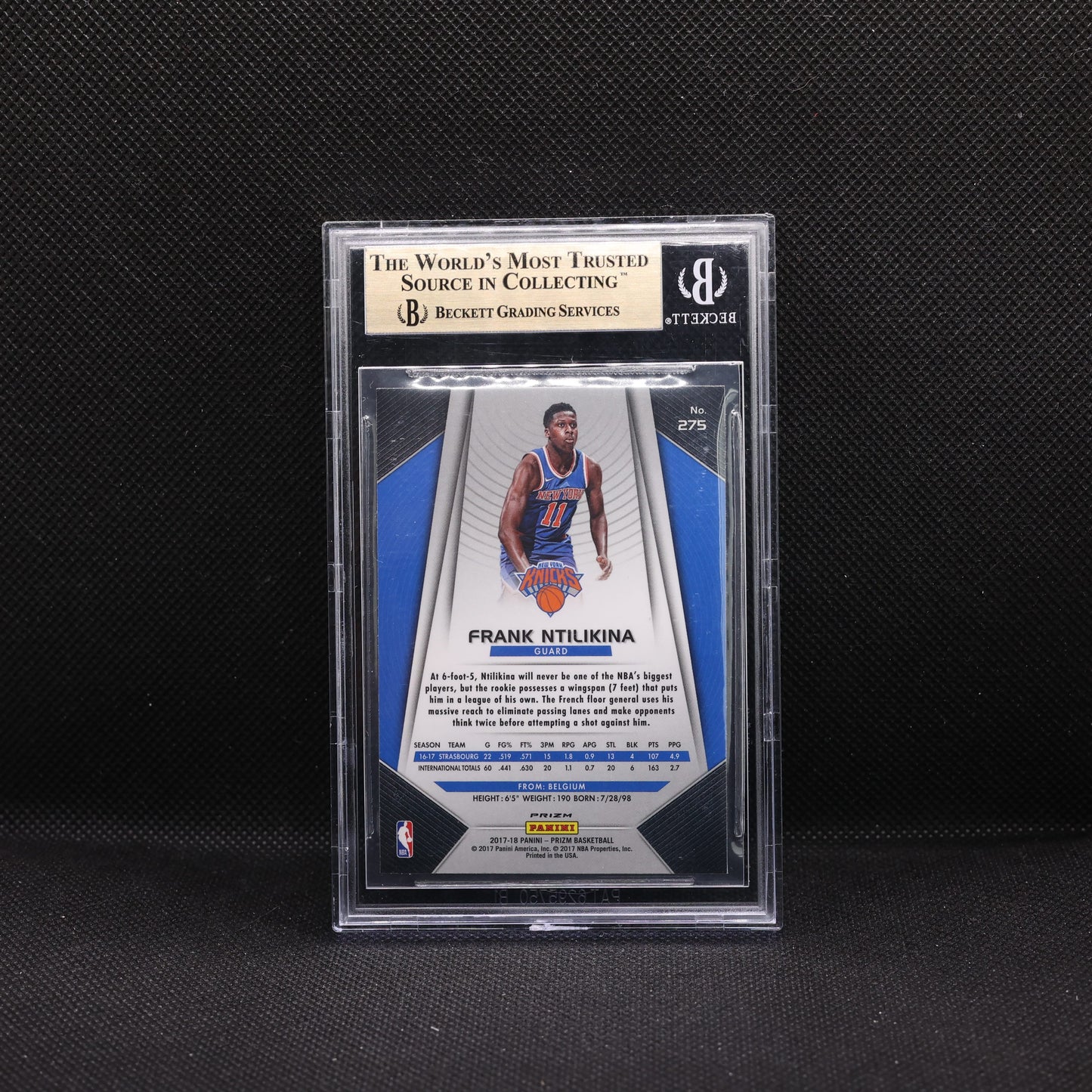 2017-18 Frank Ntilikina Prizm #275 Silver Prizm Rookie BGS 9.5