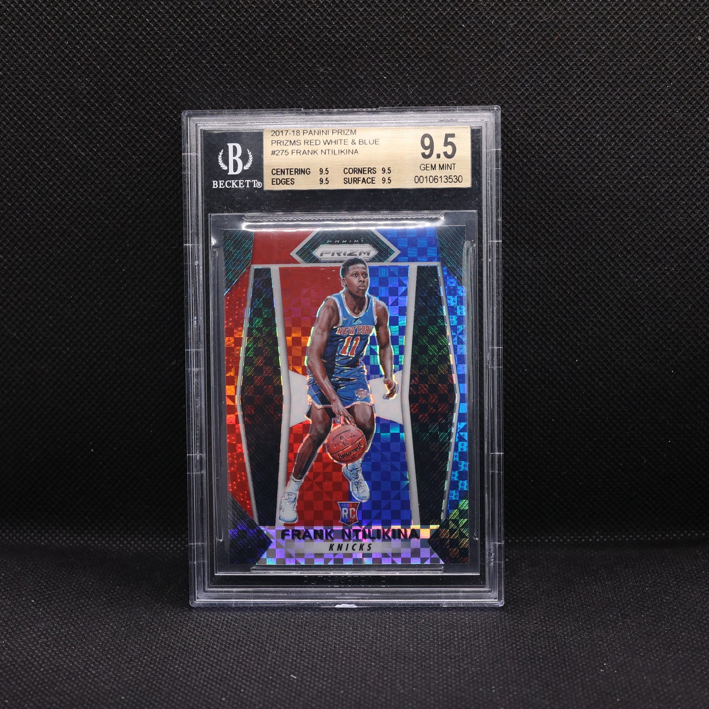 2017-18 Frank Ntilikina Prizm #275 Red White Blue Prizm Rookie BGS 9.5