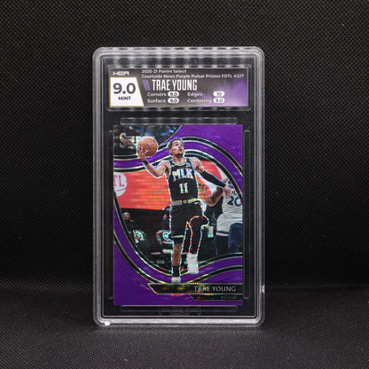 2021-22 Trae Young Select #227 Courtside Purple Pulsar Prizm /5