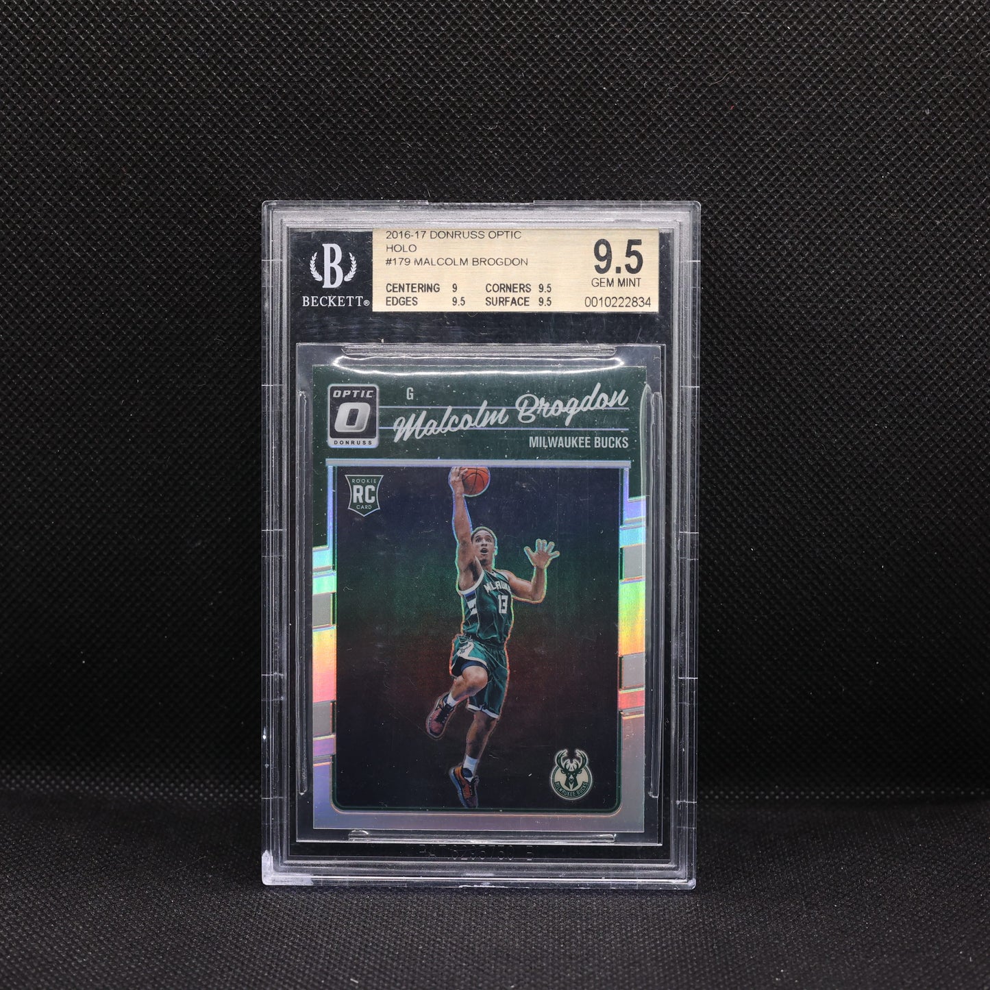 2016-17 Malcolm Brogdon Donruss Optic #179 Silver Holo Prizm RC BGS 9.5