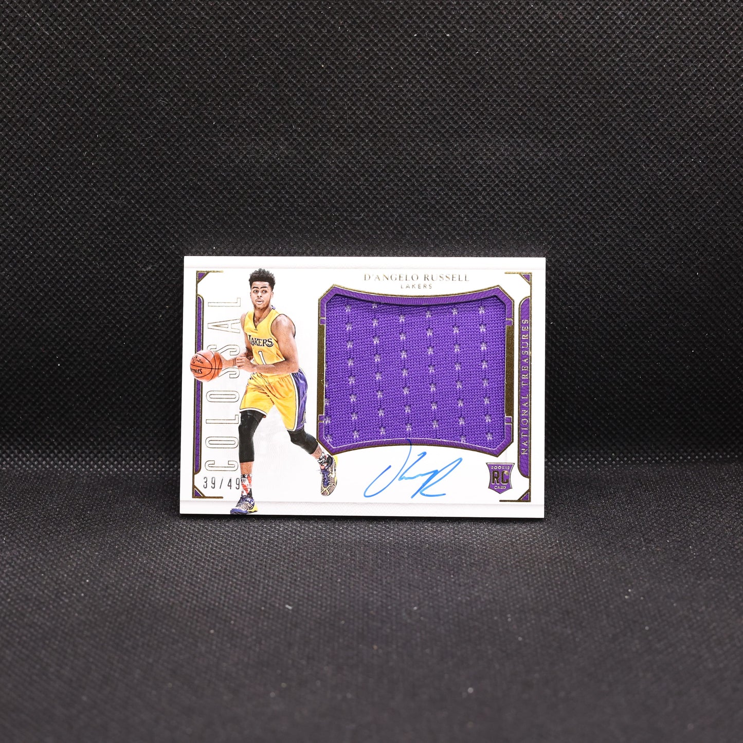 2015-16 D'Angelo Russell National Treasures Colossal Jersey RPA /49