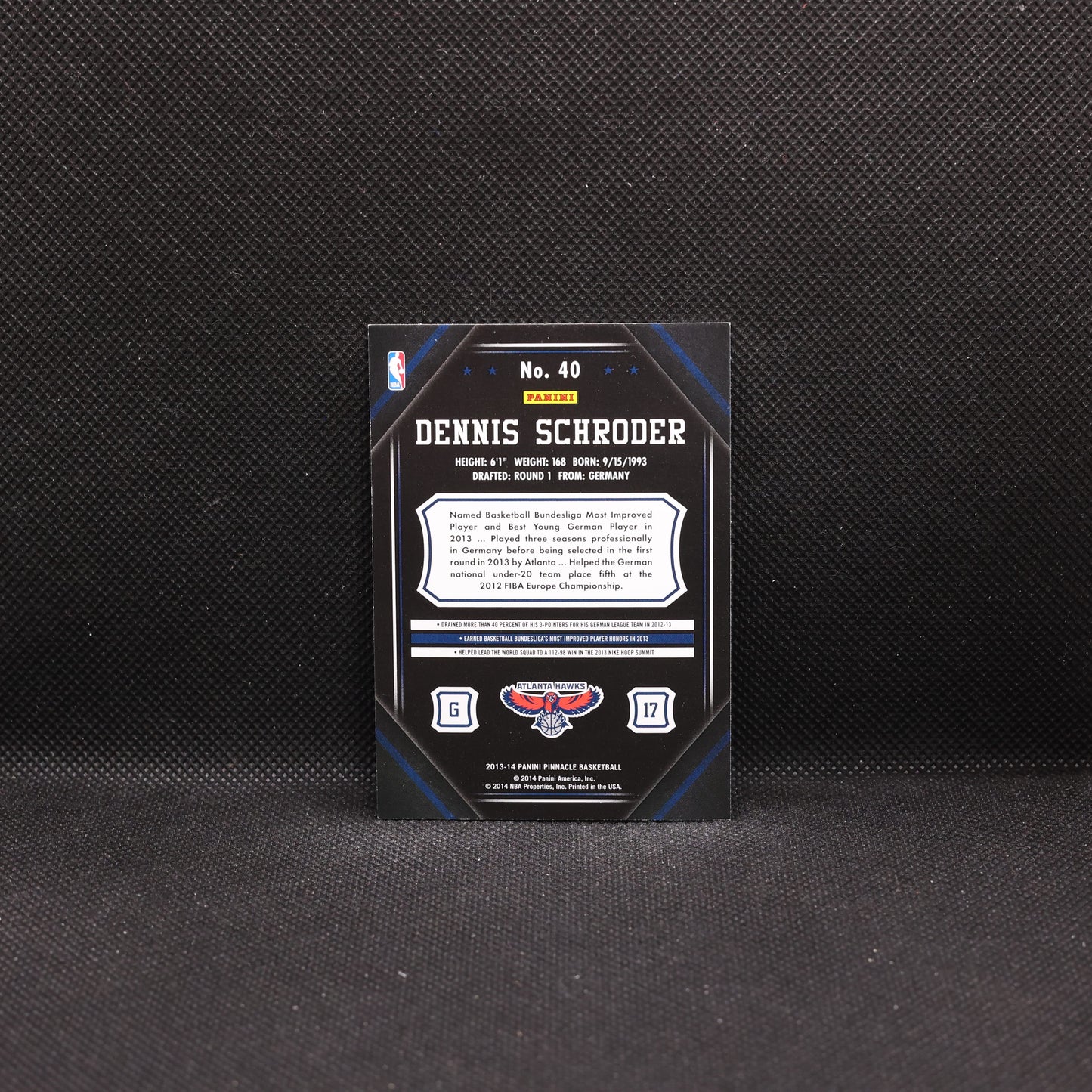 2013-14 Dennis Schroder Pinnaacle #40 Rookie Card Press Proof