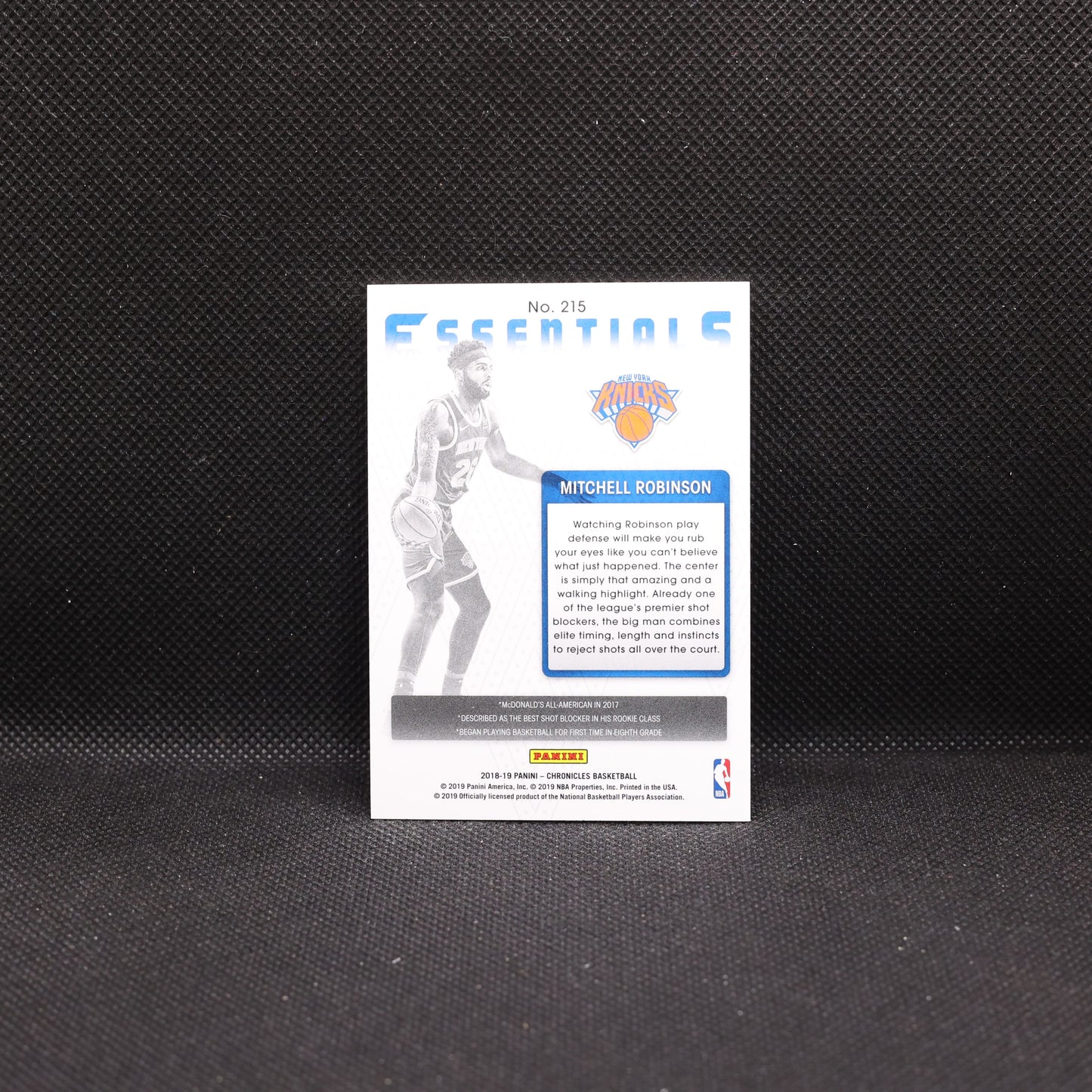 2018-19 Mitchell Robinson Chronicles Essentials Blue /99 Rookie Card