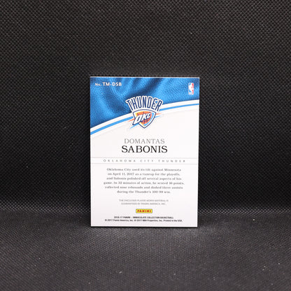 2016-17 Domantas Sabonis Immaculate TM-DSB /99 Triple Materials Patch