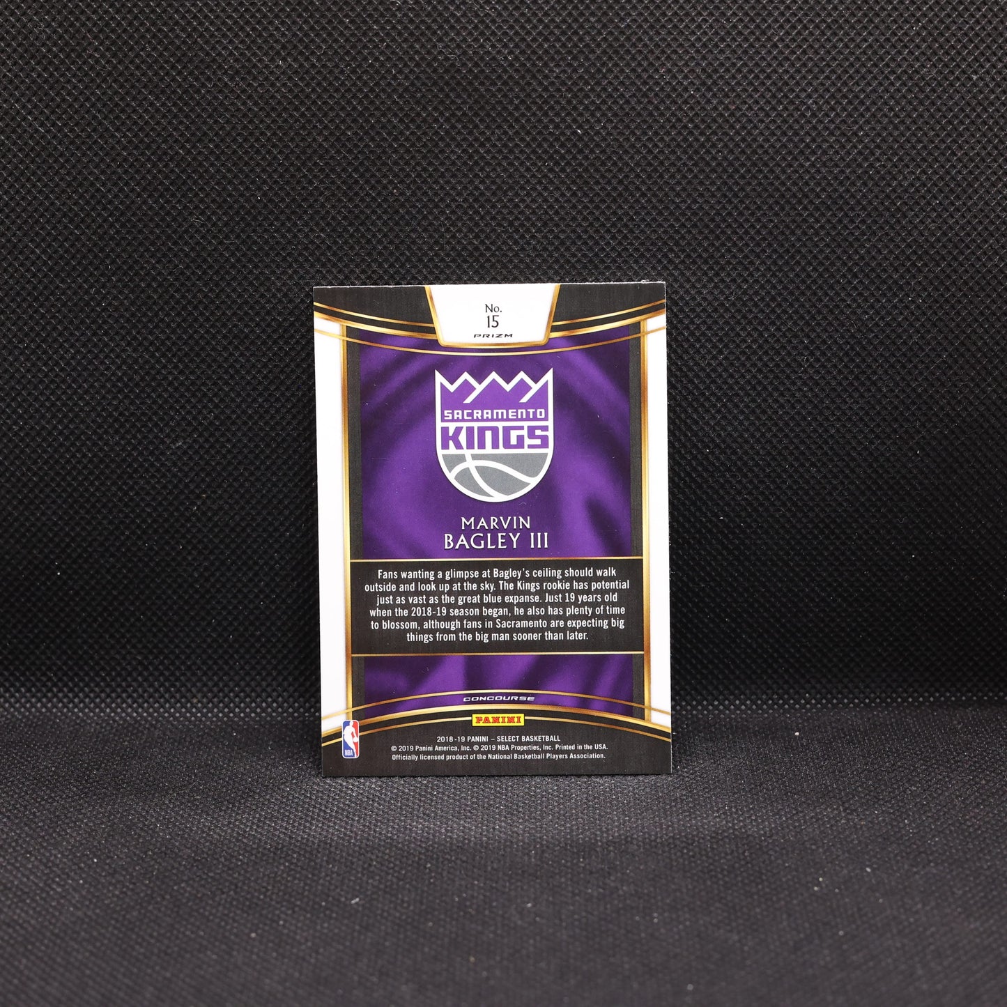 2018-19 Marvin Bagley III Select #15 Silver Prizm Rookie Card