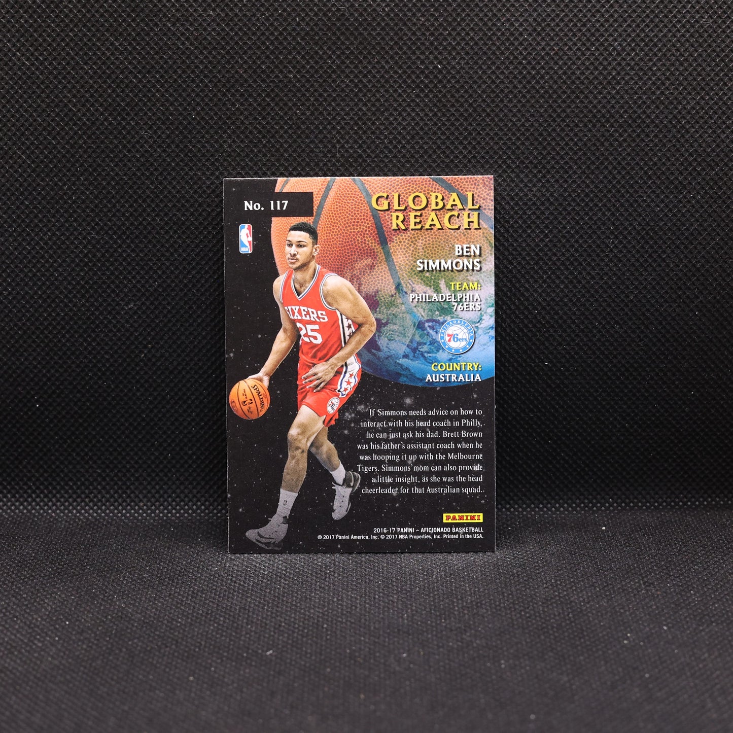 2016-17 Ben Simmons Aficionado #117 Global Reach Rookie Card