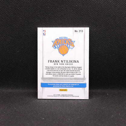 2017-18 Frank Ntilikina Crown Royale Silhouettes Rookie Patch Auto /199