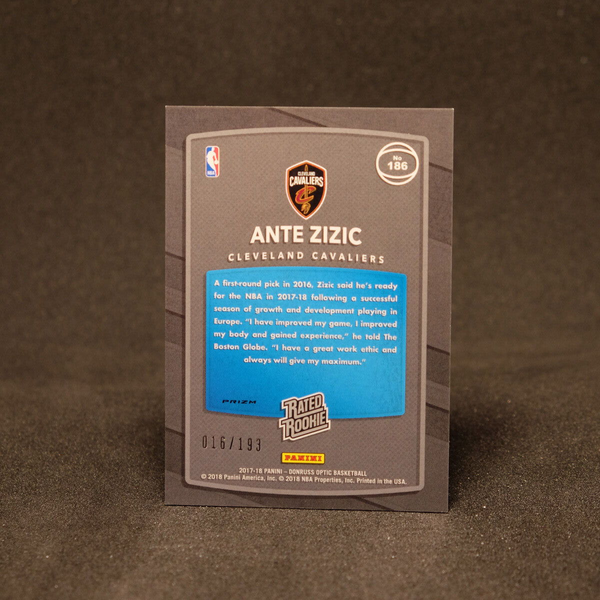 Ante Zizic 2017-18 Donruss Optic Rated Rookie Orange /193