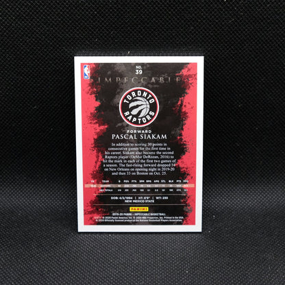 2019-20 Panini Impeccable #39 Pascal Siakam 07/25