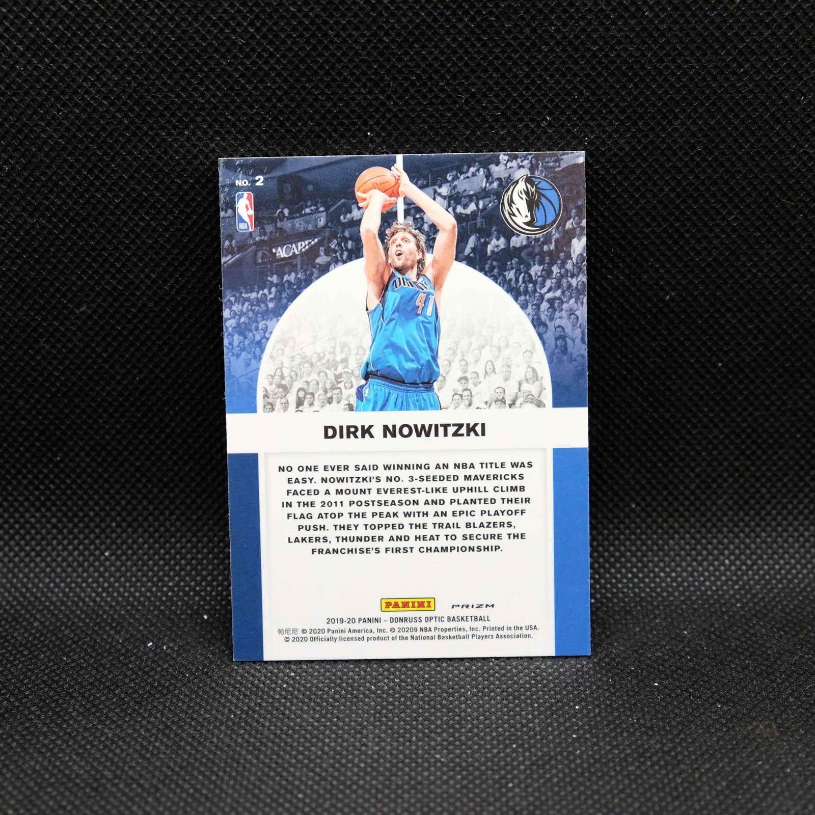 2019-20 Donruss Optic Dirk Nowitzki Winner Stays Purple Prizm