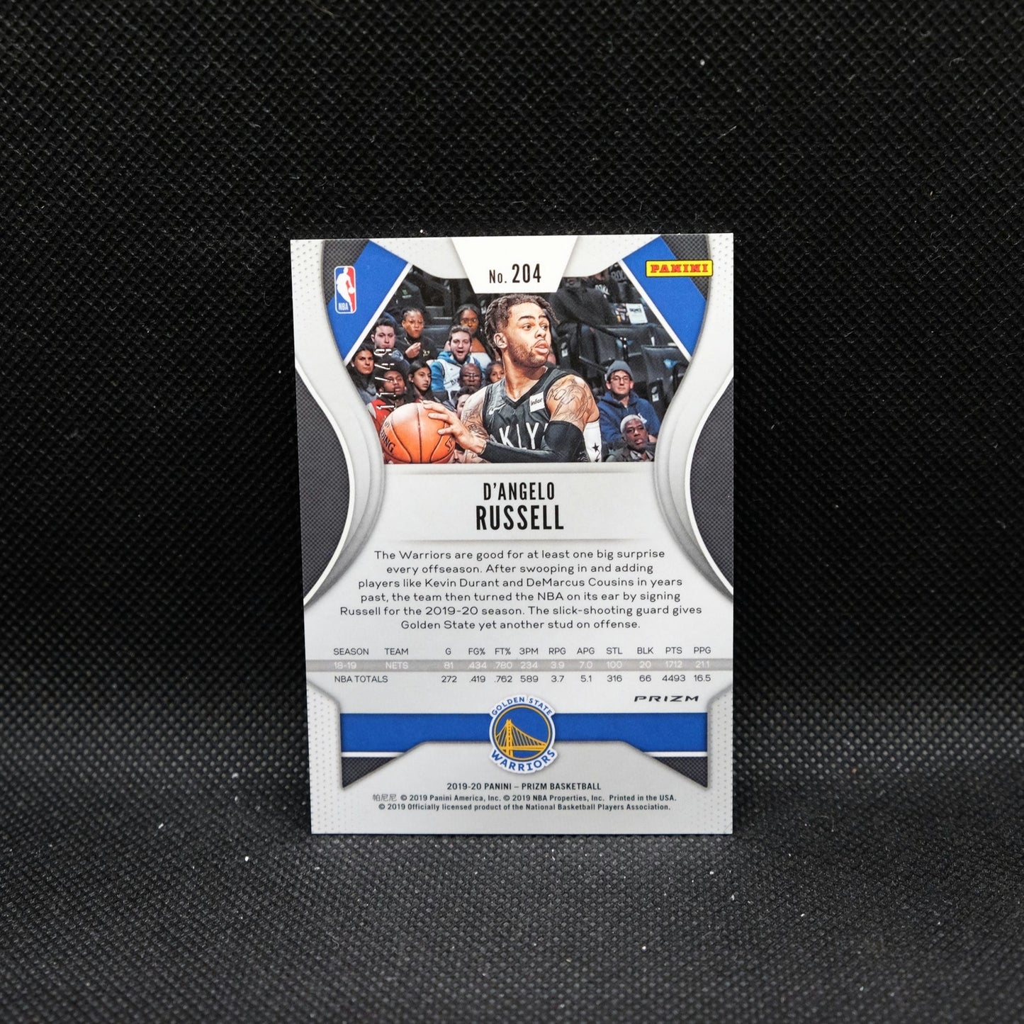 2019-20 D'Angelo Russell Prizm #204 Orange Prizm /49