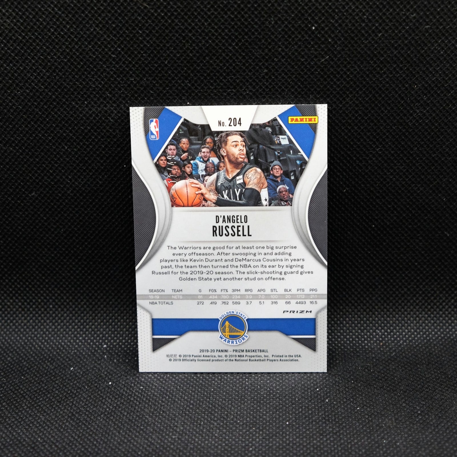 2019-20 D'Angelo Russell Prizm #204 Orange Prizm /49