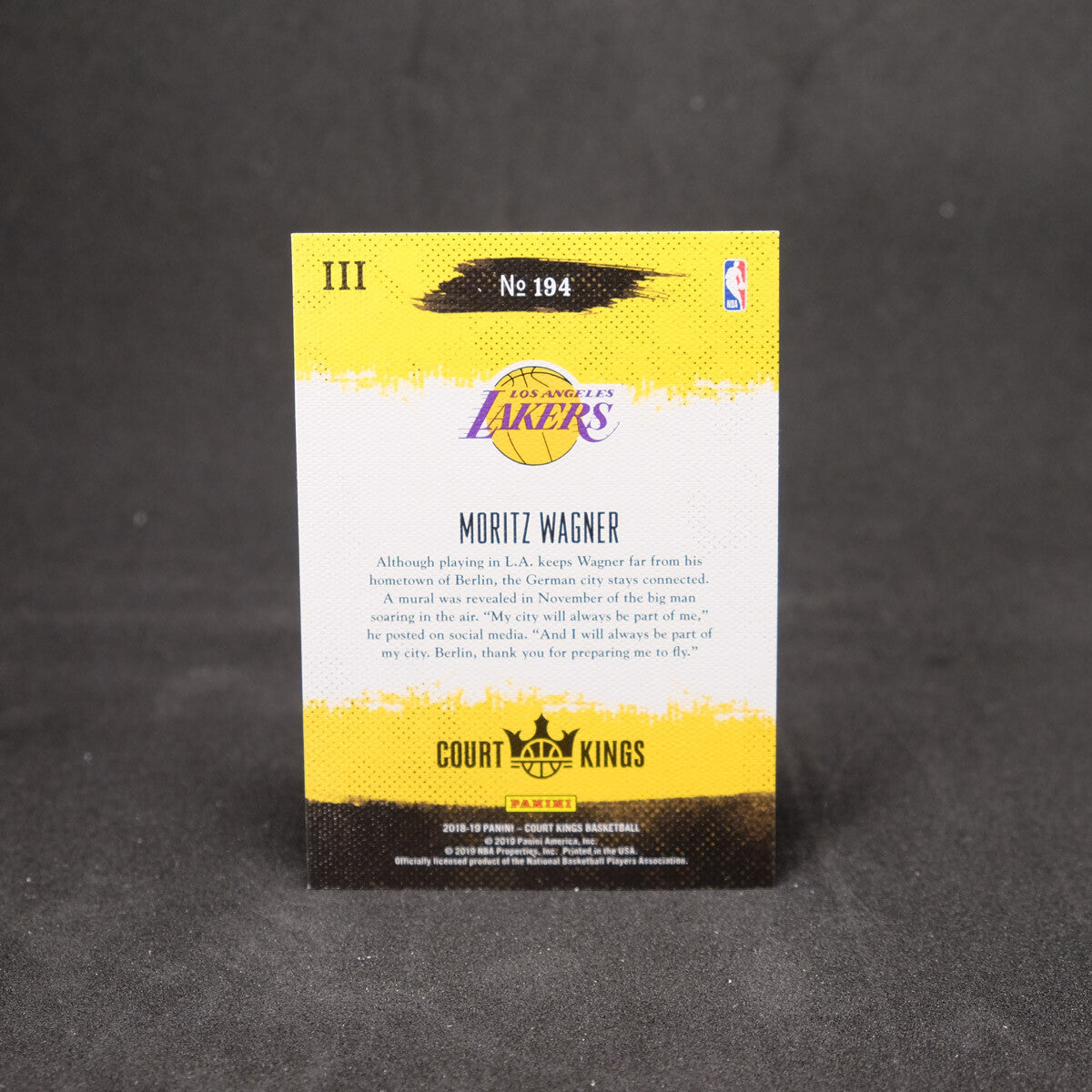 Moritz Wagner 2018-19 Court Kings Level III Rookie Card