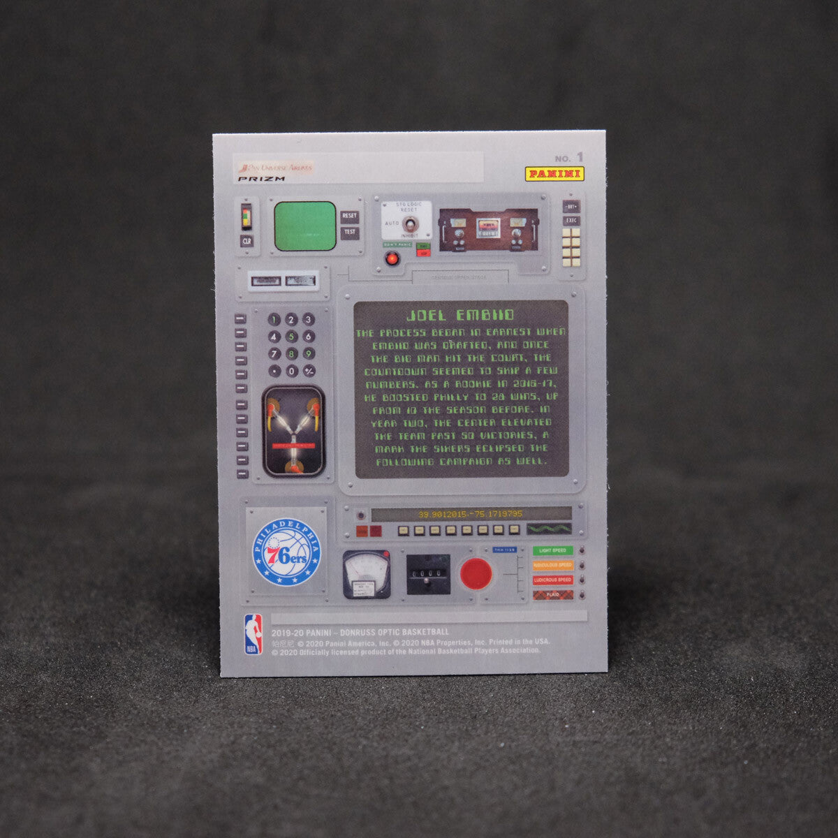 2019-20 Joel Embiid Donruss Optic T-Minus 3 2 1 Holo Silver Prizm