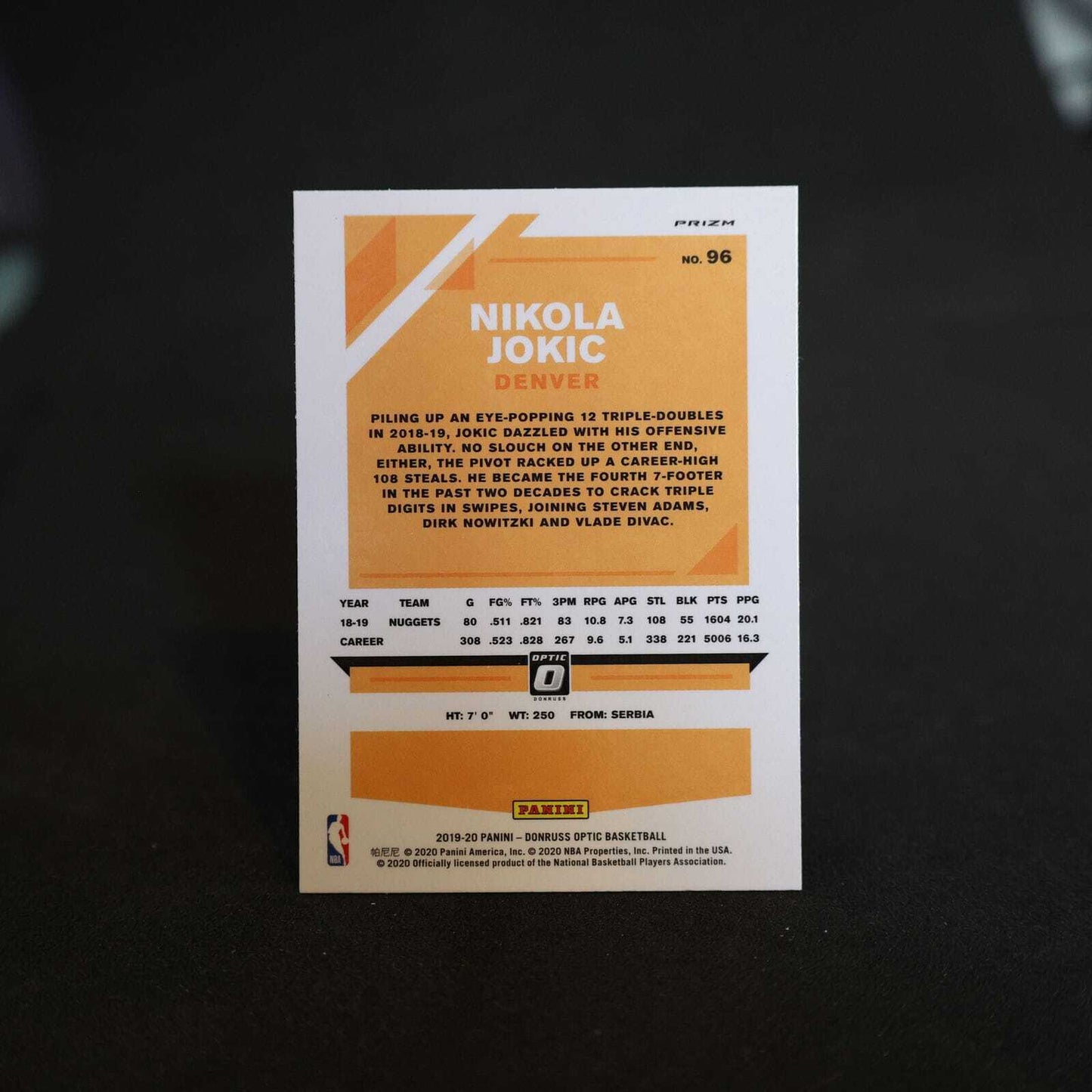 2019-20 Nikola Jokic Donruss Optic Hyper Pink Prizm