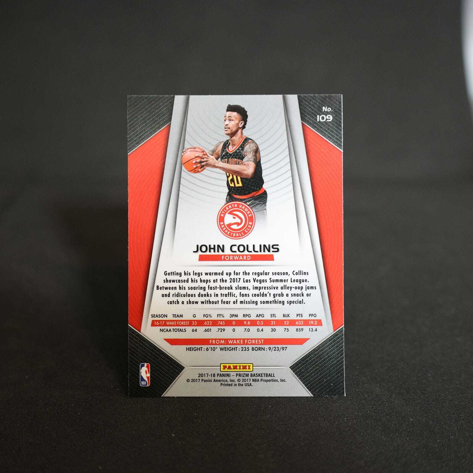 2017-18 John Collins Panini Prizm Rookie Card RC #109