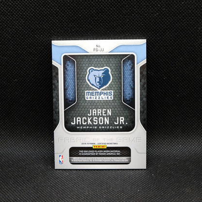2018-19 Totally Certified Jaren Jackson Jr Fabric Of The Game Rookie Player W...