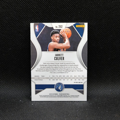 2019-20 Prizm Jarrett Culver #252 Silver Prizm Rookie Card