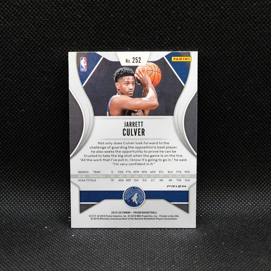 2019-20 Prizm Jarrett Culver #252 Silver Prizm Rookie Card