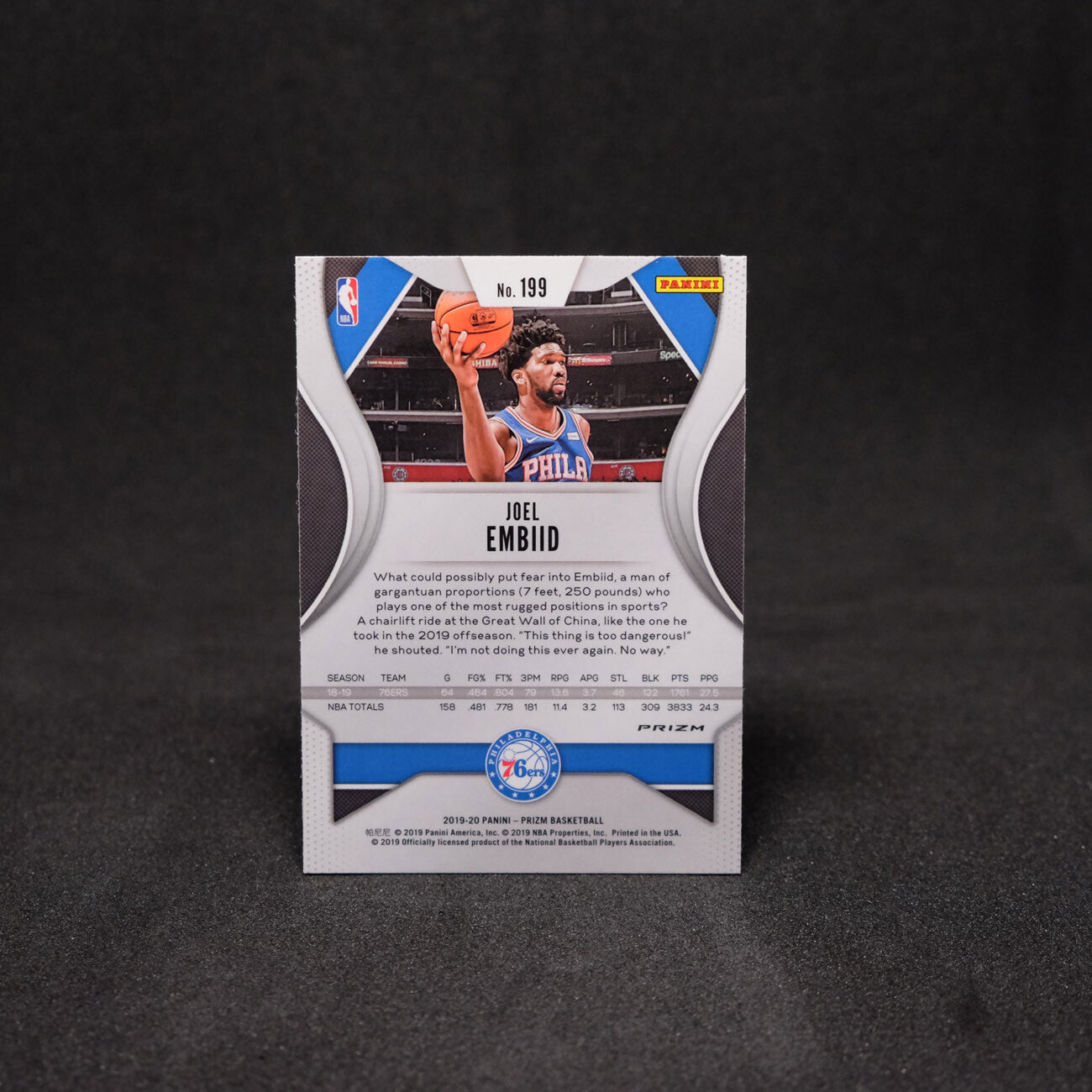 2019-20 Joel Embiid Prizm Choice Blue Yellow Green Prizm #199