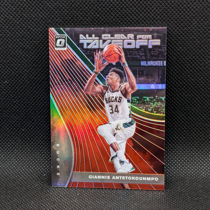 2019-20 Giannis Antetokounmpo Donruss Optic All Clear For Takeoff Red Prizm /99