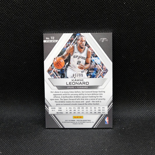 2017-18 Panini Spectra Kawhi Leonard #72 Blue Fast Break Prizm /99