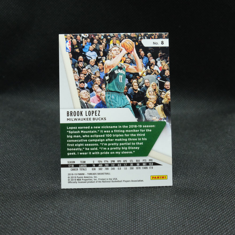 2018-19 Brook Lopez Threads #8 Gold Parallel 6/10