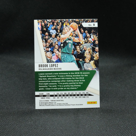 2018-19 Brook Lopez Threads #8 Gold Parallel 6/10