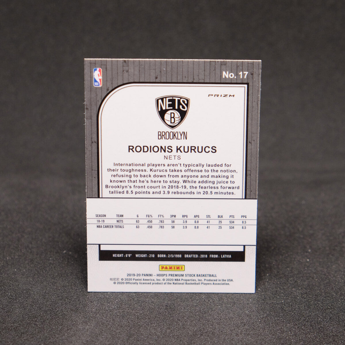 Rodions Kurucs 2019-20 NBA Hoops Premium Stock Laser Prizm