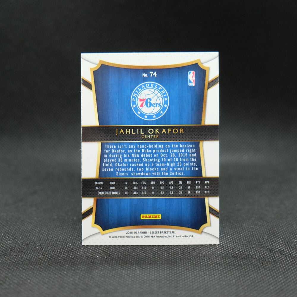 2015-16 Jahlil Okafor Select Tri Color + Prizm Red White Blue Rookie Card Lot