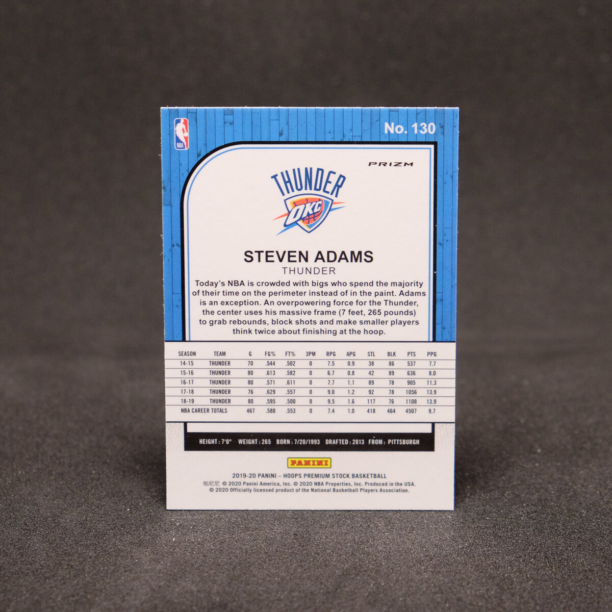 Steven Adams 2019-20 NBA Hoops Premium Silver Prizm