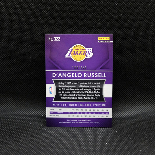 2015-16 Prizm D'Angelo Russell #322 Red Wave Prizm Rookie Card /350