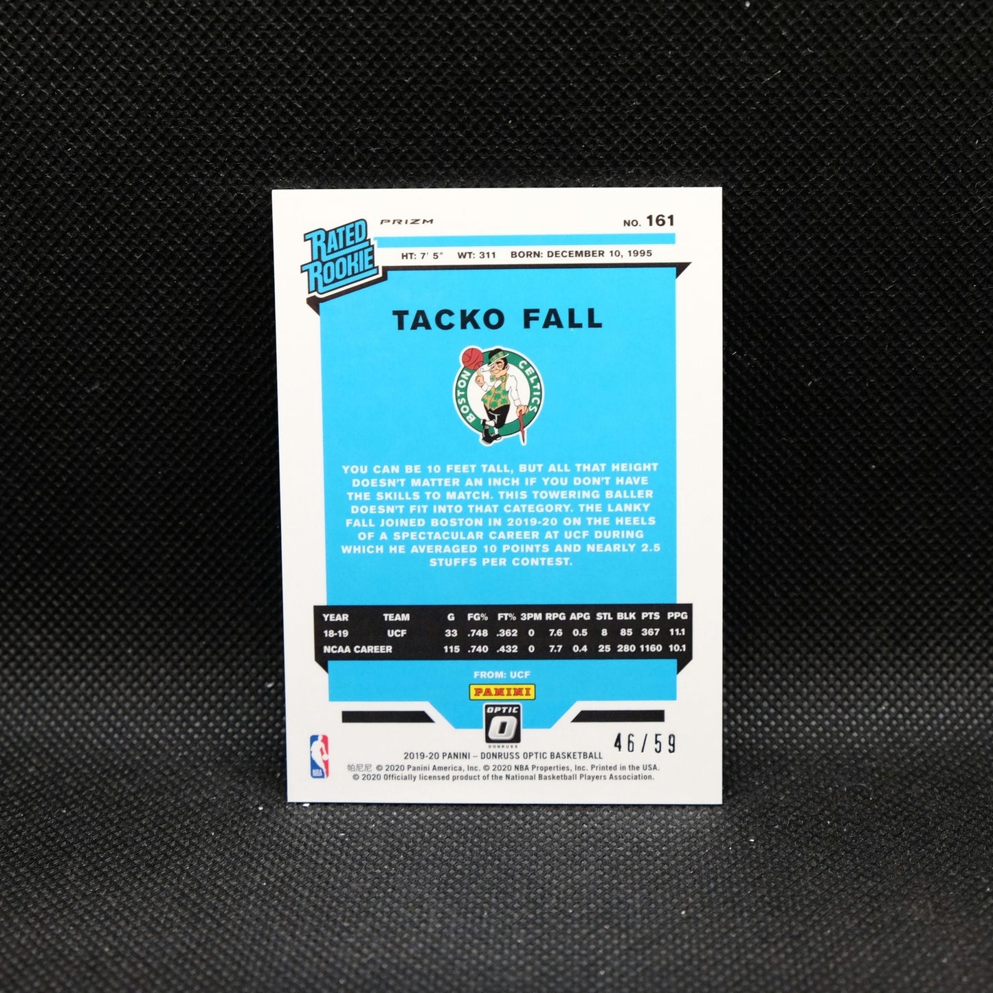 2019-20 Panini Donruss Optic Tacko Fall Rated Rookie Blue Prizm /59