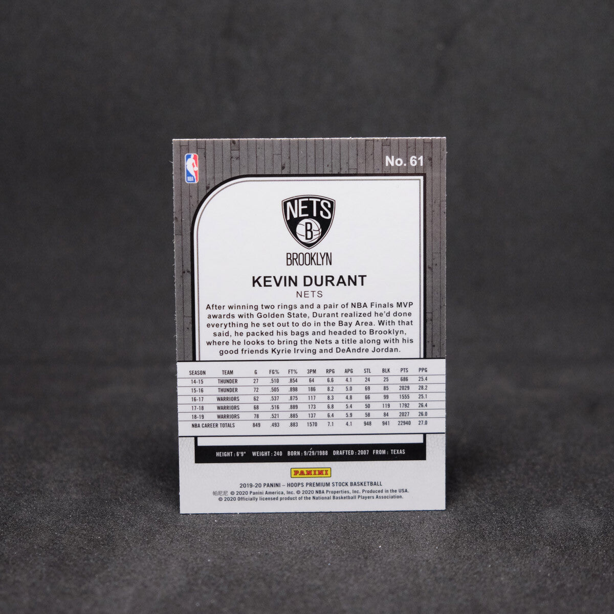 2019-20 Kevin Durant Hoops Premium - 2 Card Lot