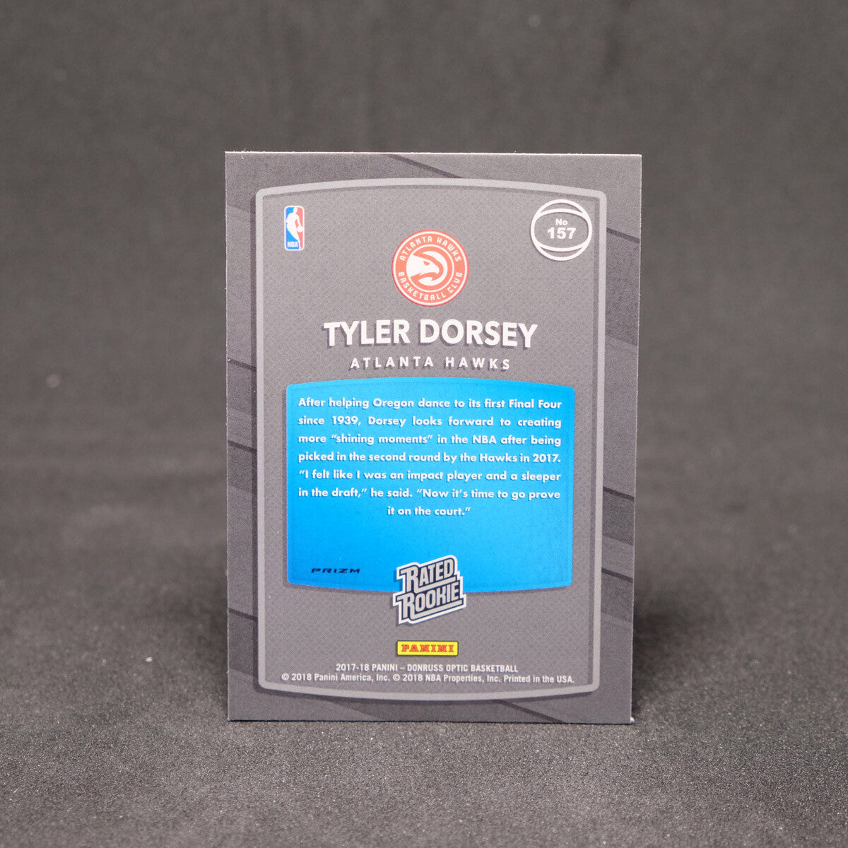 2017-18 Panini Donruss Optic Silver Fast Break Prizm Rated Rookie Tyler Dorsey