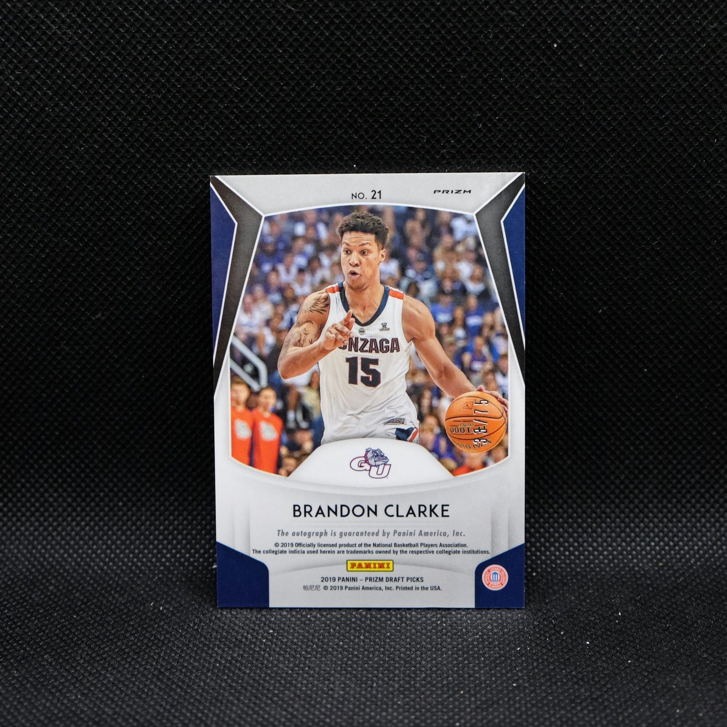 2019 Prizm Draft Brandon Clarke #21 Hyper Silver Prizm Autograph Rookie Card /75
