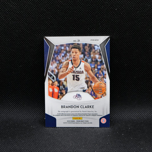 2019 Prizm Draft Brandon Clarke #21 Hyper Silver Prizm Autograph Rookie Card /75