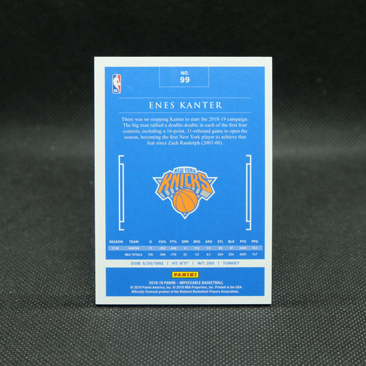 2018-19 Enes Kanter Impeccable Silver 39/49