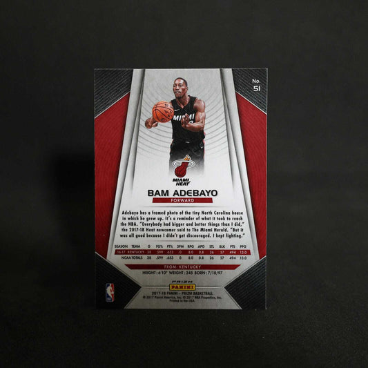 2017-18 Panini Prizm Bam Adebayo #51 Red White Blue Prizm
