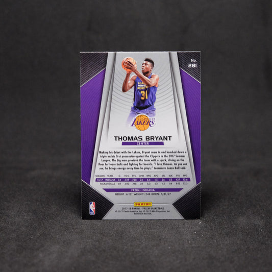 2017-18 Thomas Bryant Prizm #281 Rookie Card