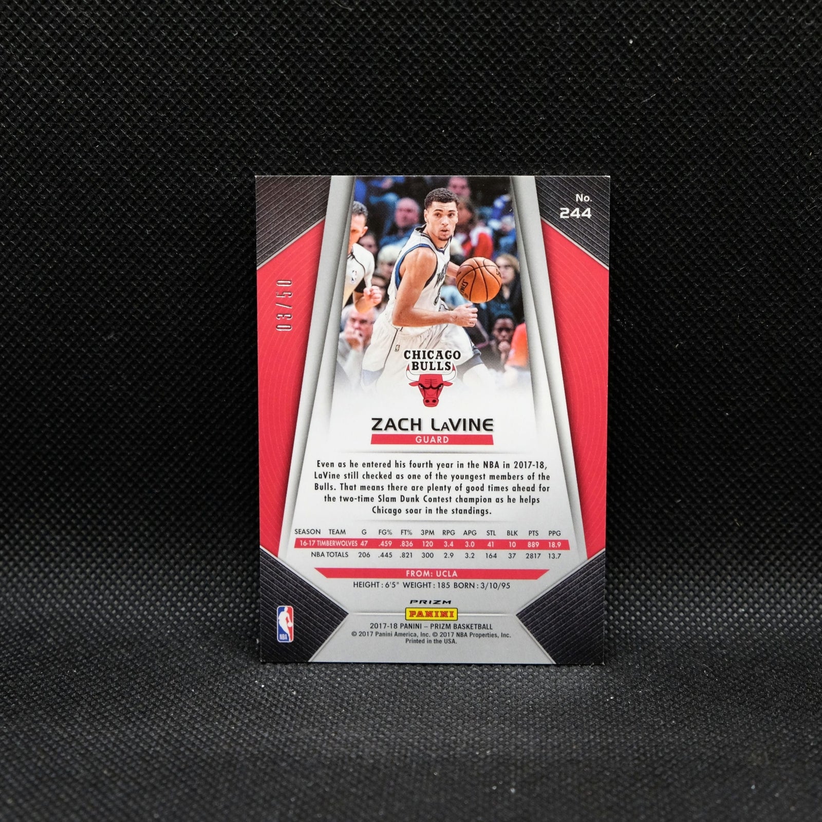 2017-18 Panini Prizm Zach LaVine Pink Fast Break Prizm /50